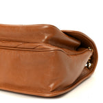 Crinkled Calfskin Matelasse Monogram Medium Niki Chain Satchel Caramel