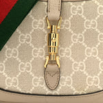 GG Supreme Monogram Textured Dollar Calfskin Mini Jackie 1961 Hobo Beige Mystic White Oatmeal