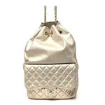Metallic Lambskin Quilted Small In Seoul Backpack Light Gold