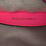 GG Supreme Monogram Textured Dollar Calfskin Web Ophidia Small Crossbody Bag Beige Ebony Fuchsia