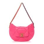Lambskin Quilted Chanel 19 Hobo Pink