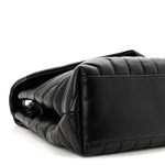 Calfskin Y Quilted Monogram Medium Loulou Chain Satchel Black