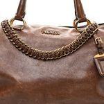 Soft Calf Shopping Tote Brown