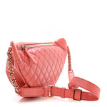 Lambskin Bi Quilted Waist Bag Fanny Pack Pink