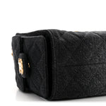 Washed Denim Quilted Mini Chanel 25 Handbag Black