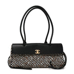 Tweed Calfskin Urban Essentials Small Shopping Bag Black Multicolor