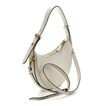 Soft Calfskin Small Arque Shoulder Bag White