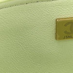 Lambskin Quilted Trendy Vanity Case Sea Green