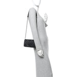 Calfskin Star Motif Macrocannage Mini Caro Bag Black