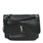 Grained Lambskin Monogram Large Niki Chain Satchel Black