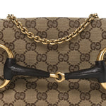 Monogram Horsebit Clutch Dark Brown