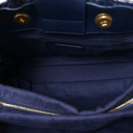 Aged Calfskin Quilted Medium Coco Handle Shopping Tote Navy