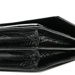 Calfskin Crocodile Embossed Medium Monochrome Monogram Sunset Black