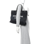 Linen Calfskin Rive Gauche Tote Black
