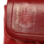 Lambskin Quilted Medium Double Flap Red