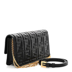 Nappa Matisse FF Embossed Wallet On Chain Black