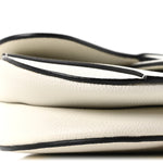 Grained Calfskin Mini Saddle Bag White