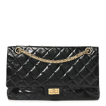 Distressed Patent Quilted 2.55 Reissue 226 Flap Black