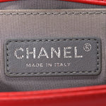 Calfskin Double Stitch Small Boy Flap Red