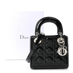 Patent Cannage Mini Lady Dior Black