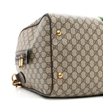 GG Supreme Monogram Textured Dollar Calfskin Web Medium Ophidia Carry-On Duffle Bag Beige Ebony New Acero