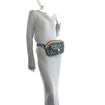 Monogram Denim Bum Bag Blue