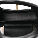 Shiny Aged Calfskin Quilted Mini Nano Kelly Shopper Black