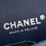Lambskin Quilted Small Double Flap Blue