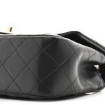 Lambskin Quilted Mini Rectangular Flap Black