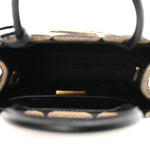 Jacquard Saffiano Triangolo Symbole Embroidered Mini Tote Black Corda