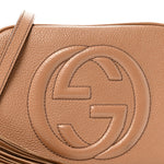 Pebbled Calfskin Small Soho Disco Bag Camelia