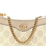 GG Supreme Monogram Textured Dollar Calfskin Web Mini Ophidia GG Handbag Beige Mystic White Oatmeal