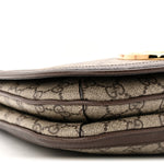 GG Supreme Monogram Textured Dollar Calfskin Web Medium Blondie Top Handle Shoulder Flap Bag Beige Ebony New Acero