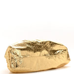 Metallic Crinkled Lambskin The Pouch Oversized Clutch Oro