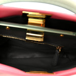 Nappa Colorblock Mini Peekaboo Iconic Satchel Rosa Fluo Oxigen Slate