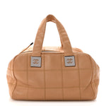 Caviar Square Stitched Bowler Beige