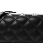 Calfskin Quilted CC Uniform Flap Belt Bag Black