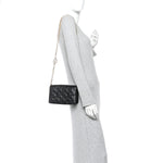 Lambskin Embossed Monogram Pochette Coussin Black