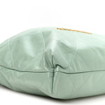 Shiny Calfskin Quilted Chanel 22 Light Green