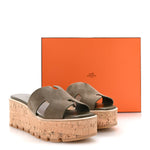 Suede Goatskin Cork Eze 30 Sandals  40 Vert Toundra