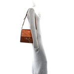Suede Calfskin Medium Faye Shoulder Bag Tobacco