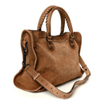 Waxed Suede Calfskin Classic Hardware Medium Le City Camel