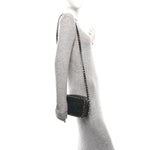 Calfskin Suede Rockstud Camera Crossbody Bag Black
