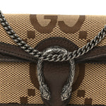 Monogram Jumbo GG Textured Dollar Calfskin Super Mini Dionysus Shoulder Bag Camel Ebony New Acero