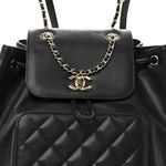 Caviar Quilted Business Affinity Backpack Black