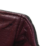 Distressed Patent Quilted Medium Double Flap Black