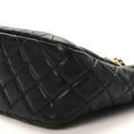 Lambskin Quilted Small Pearl Crush Hobo Black