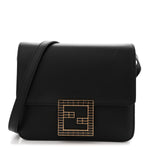 Vitello King Crystal Fab Crossbody Bag Black