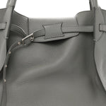 Supple Grained Calfskin Medium Big Bag Grey