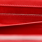 Moire Fabric Calfskin Rhinestone Monogram Monochrome Lizard Embossed Mini Bamboo 1947 Top Handle Chain Bag Red